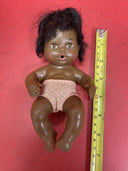 Vintage 1974 Ideal African American brown 7” Baby Thumbelina Doll