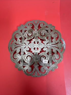 Antique Silverplate Expandable Trivet Au Bon Marche' - Paris Ornate Scrollwork
