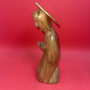 Vintage Madonna Figurine Wood Carved Saint Mary 9 Inch Religious Figure Art