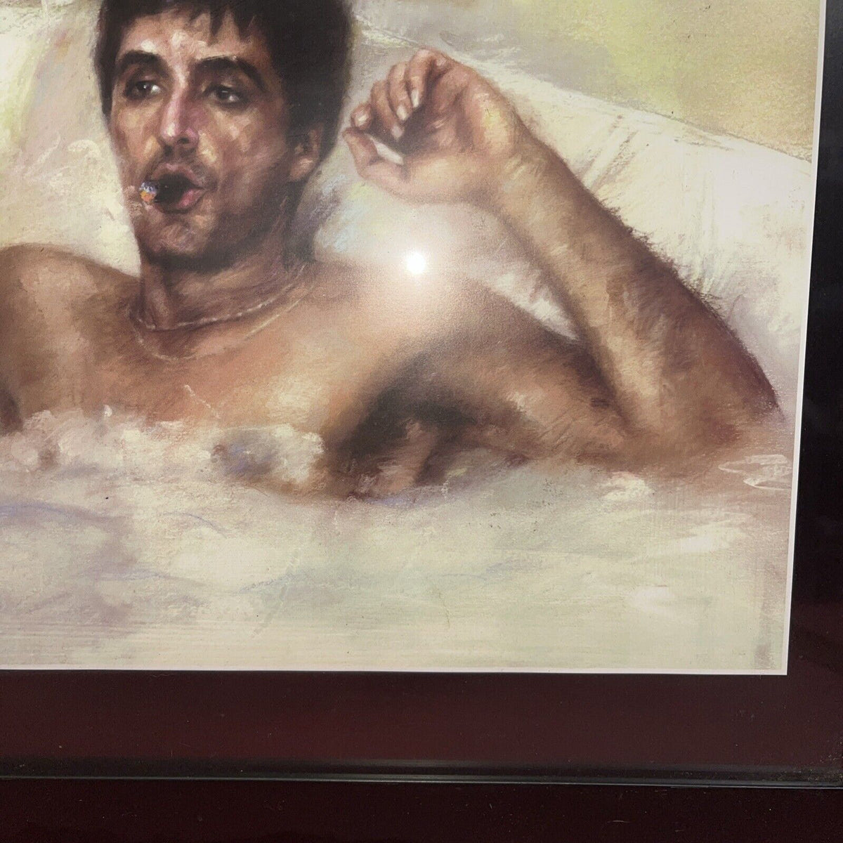 Al Pacino as Tony Montana Scarface Art Signed by Haiyan 2003 New York Framed