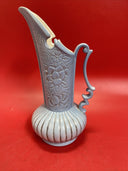 Vintage Red Wing Art Pottery 1943 Antique Blue Floral Pitcher 12"