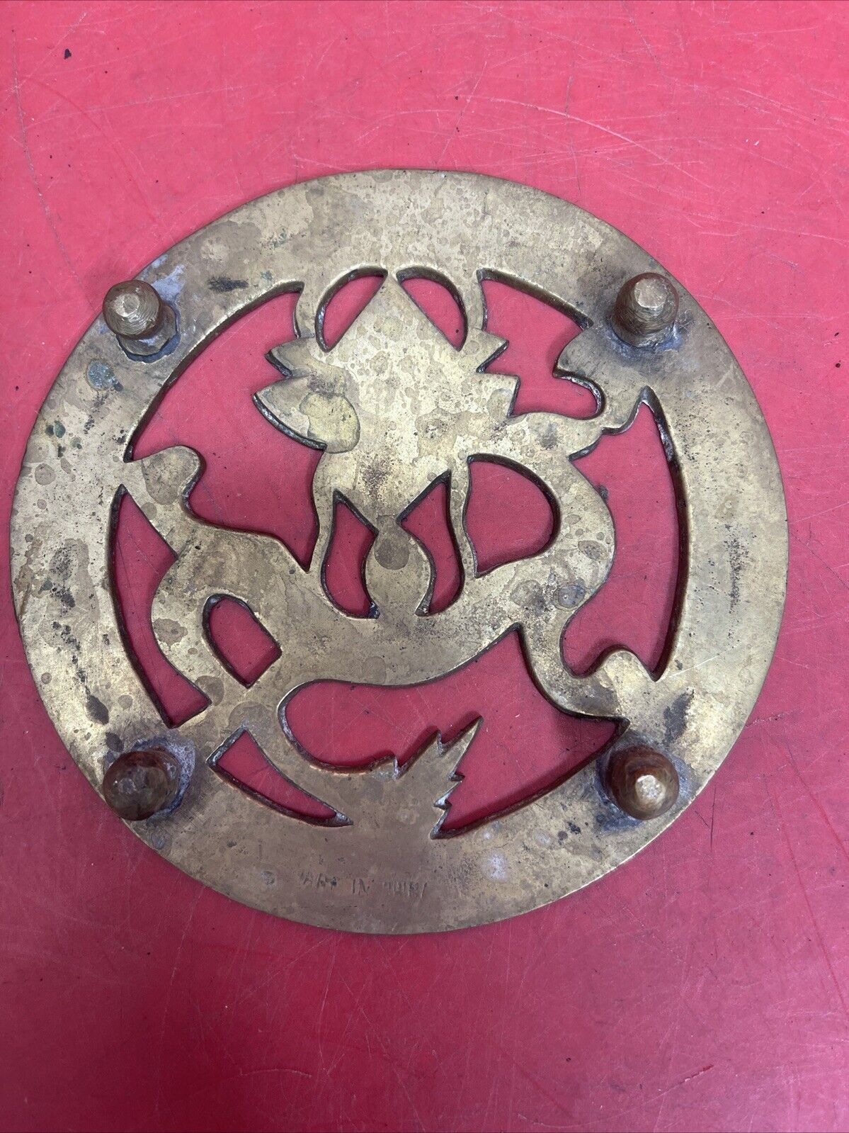 Vintage Brass Trivet with Pattern Lot 3 #8
