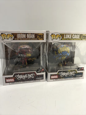 Funko POP! Deluxe Marvel Street Art Collection Iron Man #753 Luke Cage #721