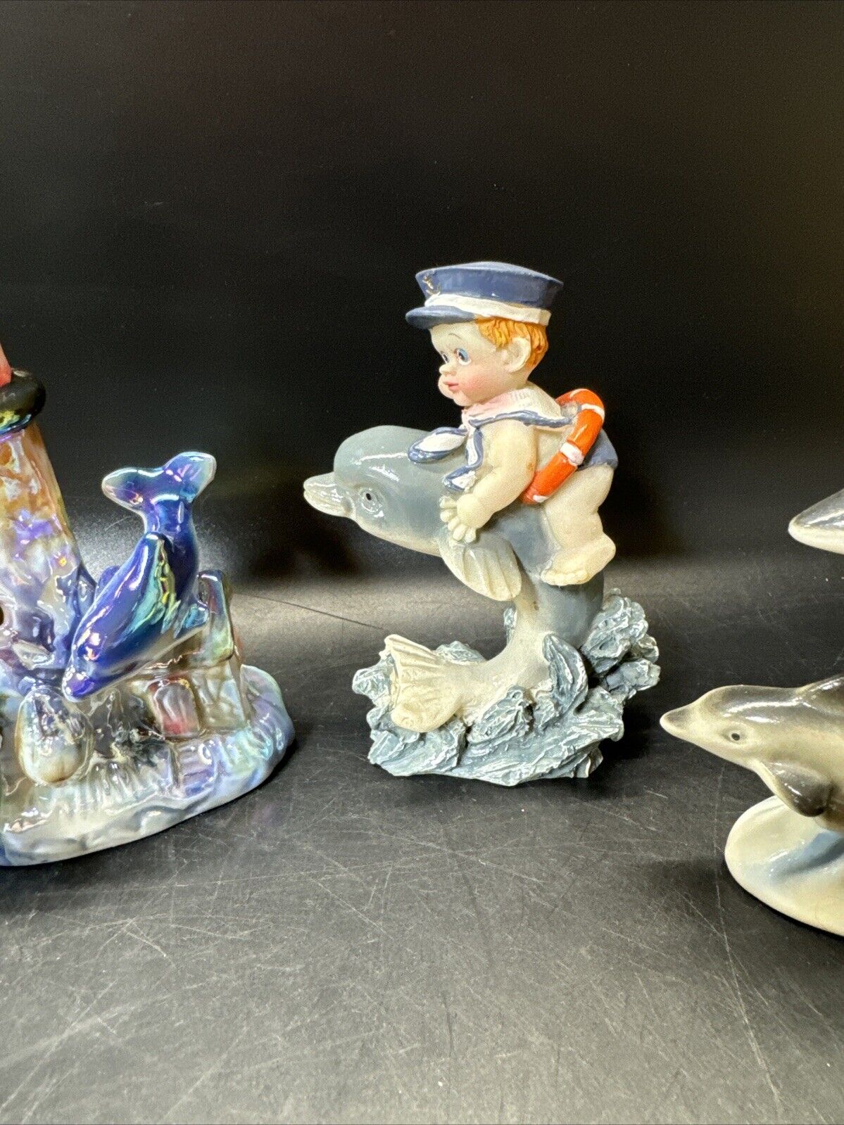 Vintage Collectible Dolphins Figurines/ Lot Of 4