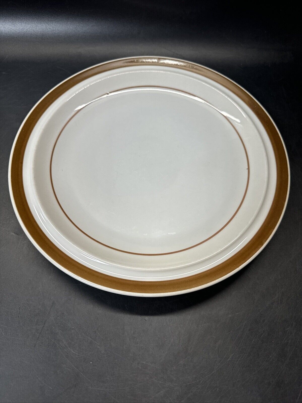 Vintage MSI Brown Monterrey 7 Bread & Butter Plates 6 1/4 in And 1 Dinner 10.5in