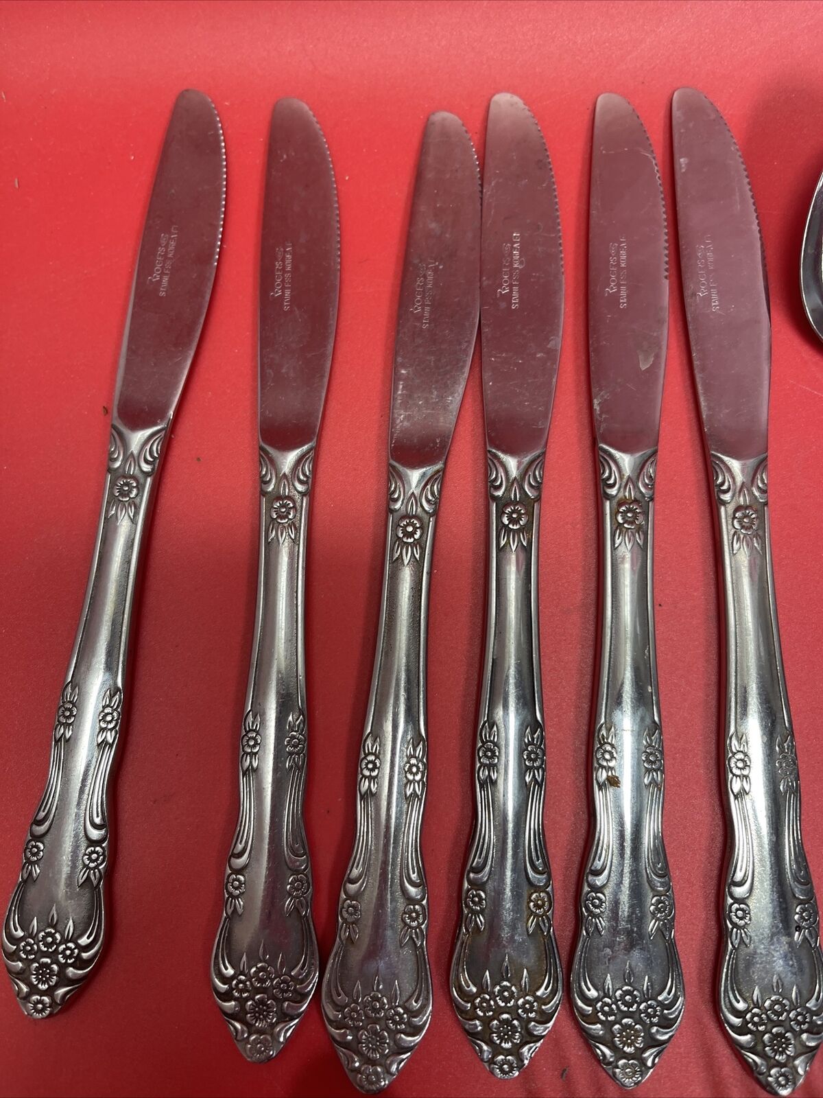 Wm A Rogers Deluxe Oneida MANSFIELD Stainless Mixed Lot (15) Forks Knives Spoons