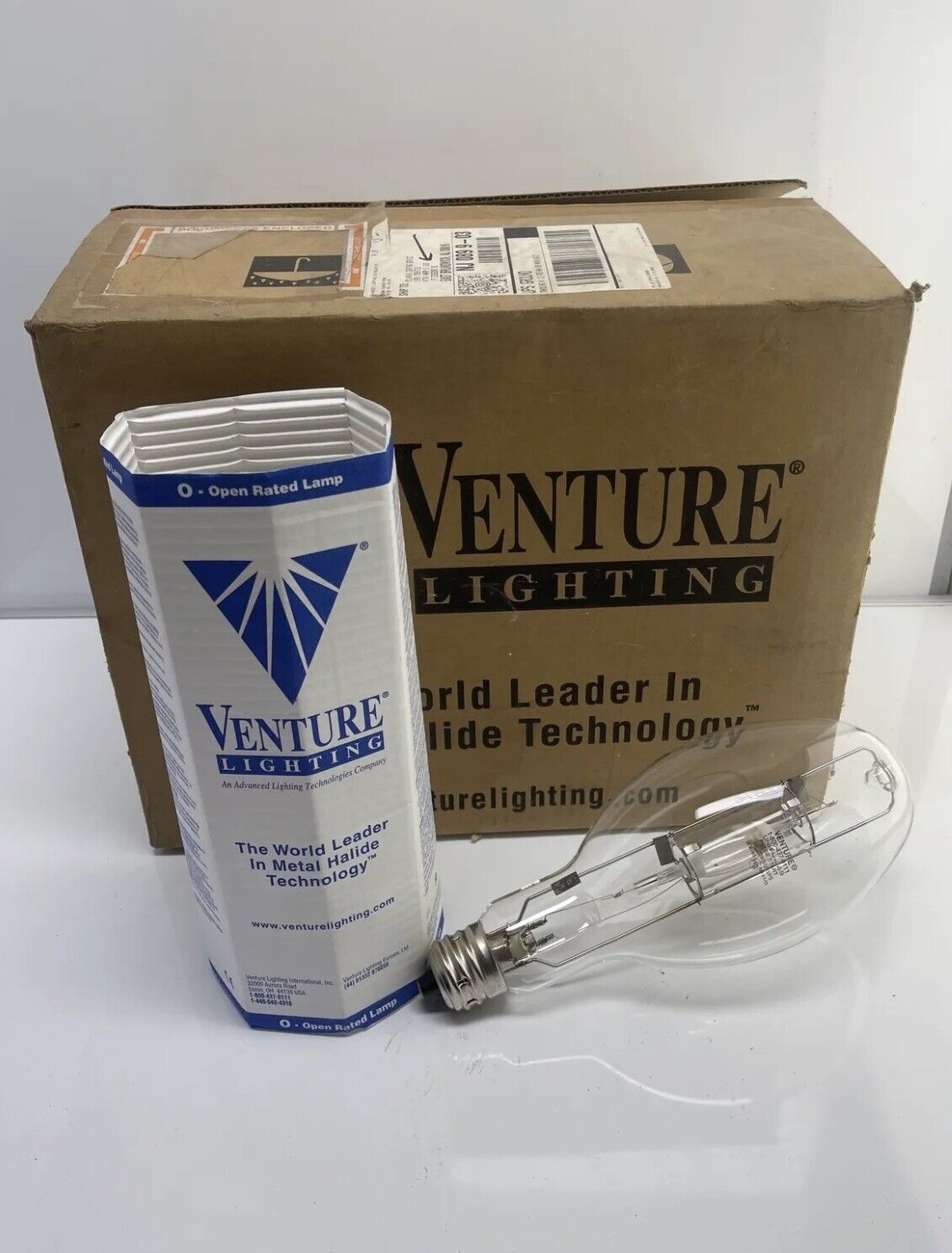 BOX OF (6) NOS! VENTURE 350W METAL HALIDE LAMPS 22149 350W/V/UVS/PS/740