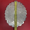 Silver Plate, Patterned Oval Stand, 8 “x 6 “
