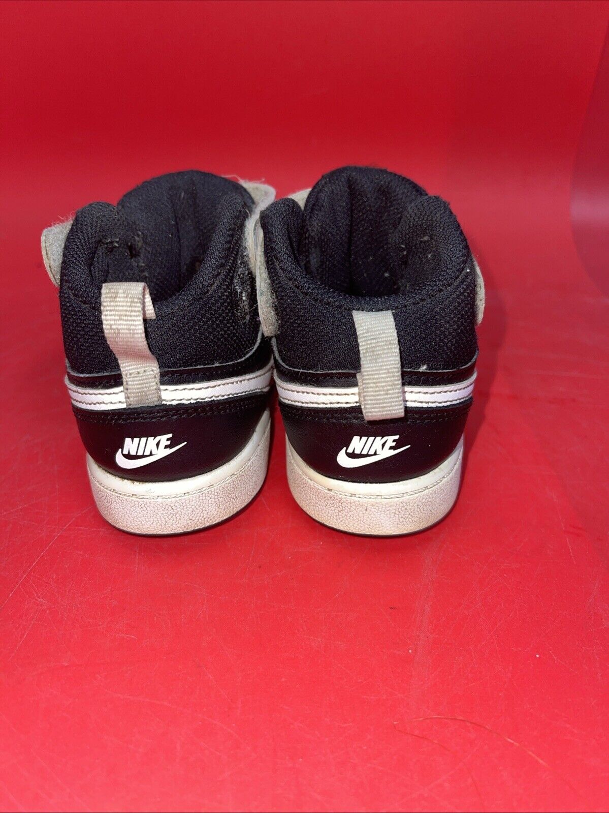 Nike Court Borough Mid 2 PS Sneaker Shoes Boys Size 9C Black White