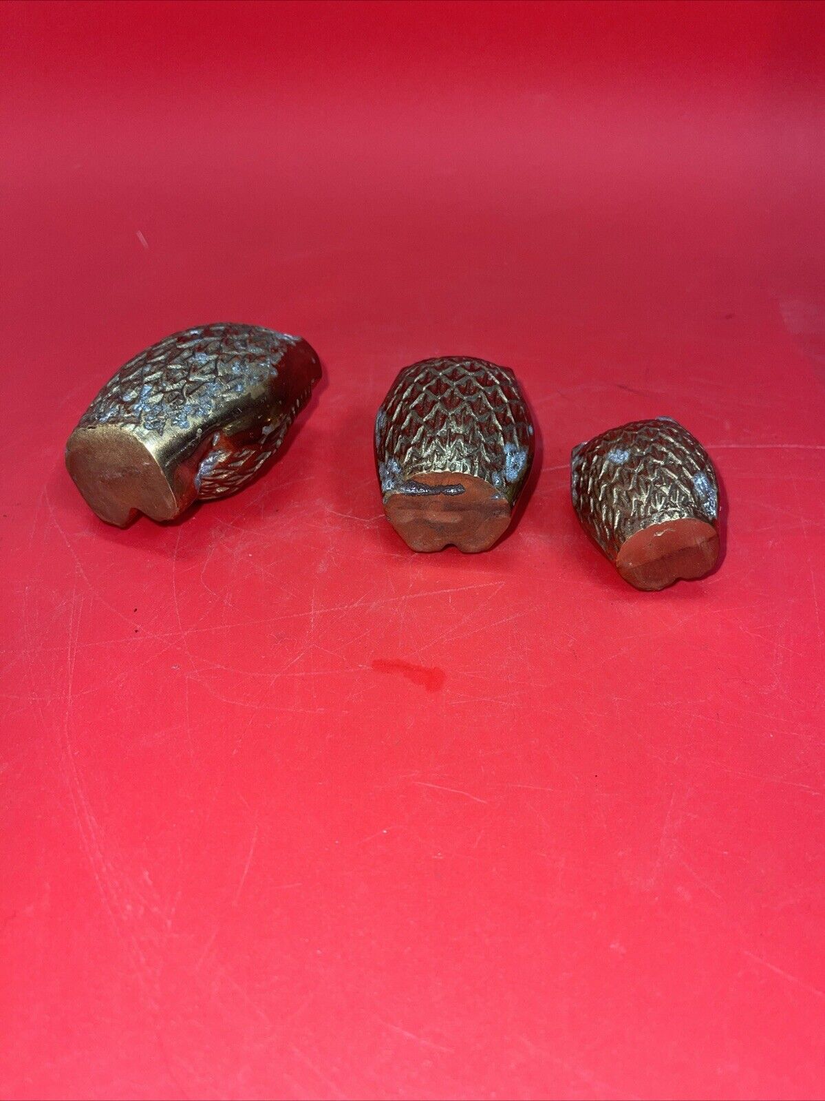 Vintage Solid Brass Owls Set Of 3