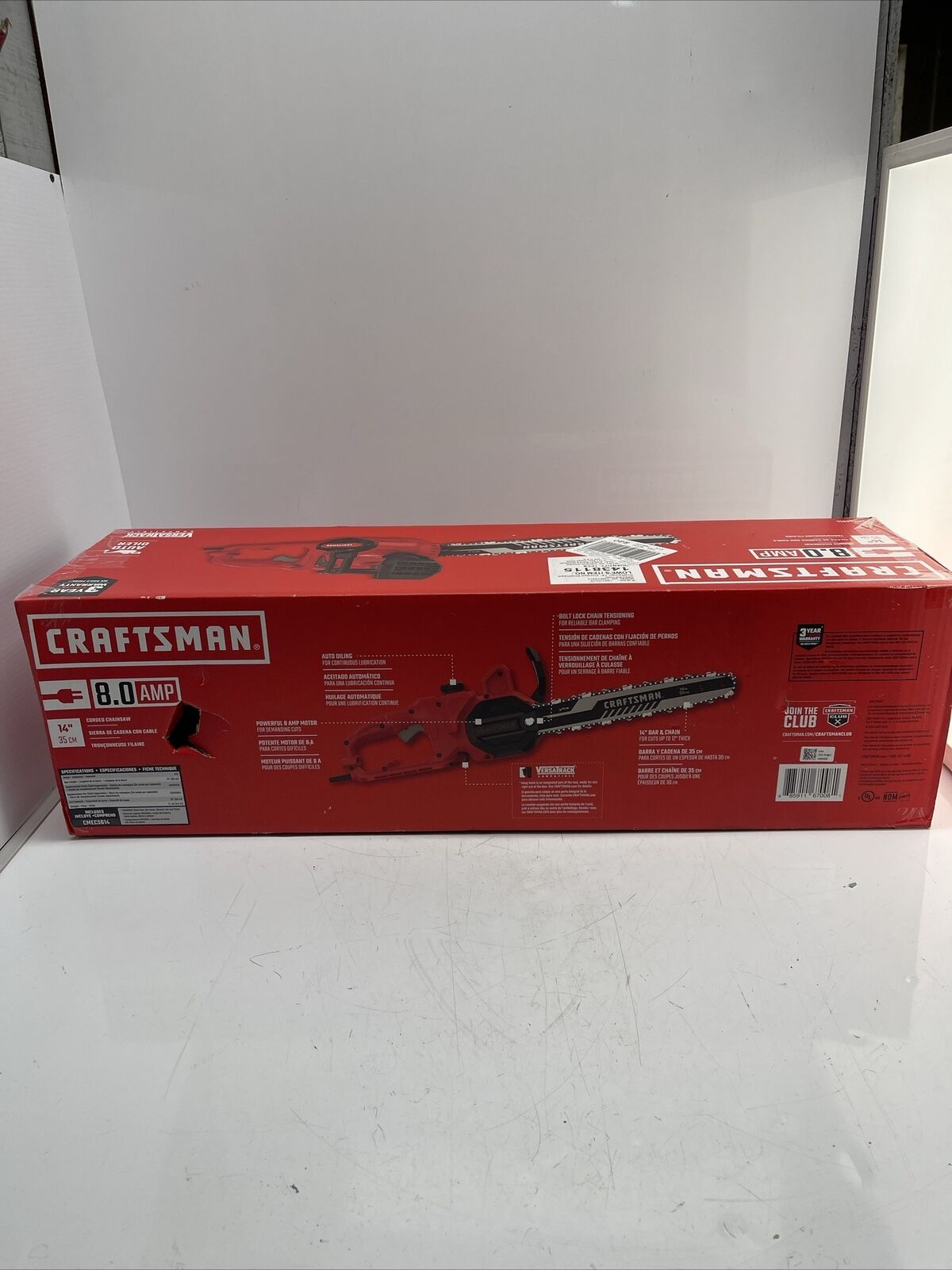 Electric Chainsaw - Corded 8 Amps -14 Inch