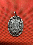 Vintage Sterling Silver Catholic Religious Caged Filigree Miraculous Medal