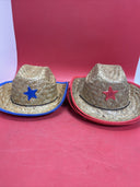 5 Piece Kids Straw Cowboy Hat with Sheriff Star - Bulk Child Western Sheriff