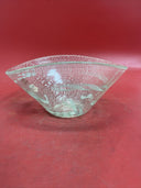 Vintage Italian Venetian  Italy Glass Green& White  Bowl