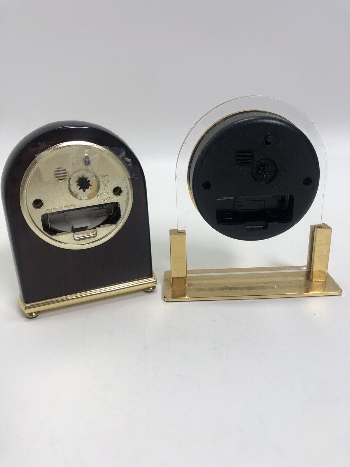 Howard Miller Rosewood Arch Mantle/Tabletop Clock Set of 2 Untested