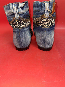 Dani.K Denim Sandals Women’s Size 10 Jeans Hawk Tuah Boots Summer Trendy