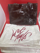 Vintage Lord & Taylor brown crocodile embossed genuine leather bag made in Italy