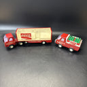 Vintage Buddy L Coca Cola Delivery Trucks,  Tractor Trailer Red Metal Coke Bottl