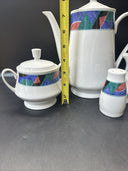Vintage Global Designs Tea Pot With Salter, Sugar and Creamer Set