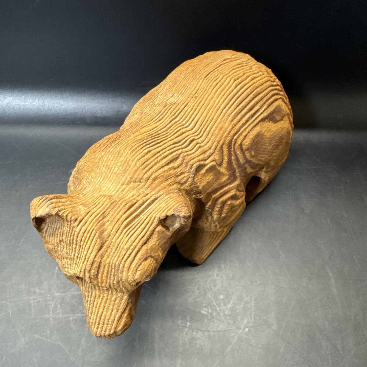 Wooden Bear Sculpture Handmade Figurine