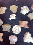 Native American Artifacts Lot 18 w/ Frame Arrowheads Collection 9”x7” Frame #25