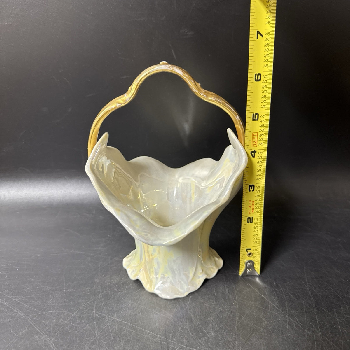 M Z Austria Gold Trim Basket, Handled Bowl