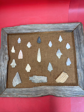 Native American Arrowheads collection in the Frame