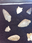 Native American Artifacts Arrowheads Lot 10 Points w/12”x8.5” Frame. #9