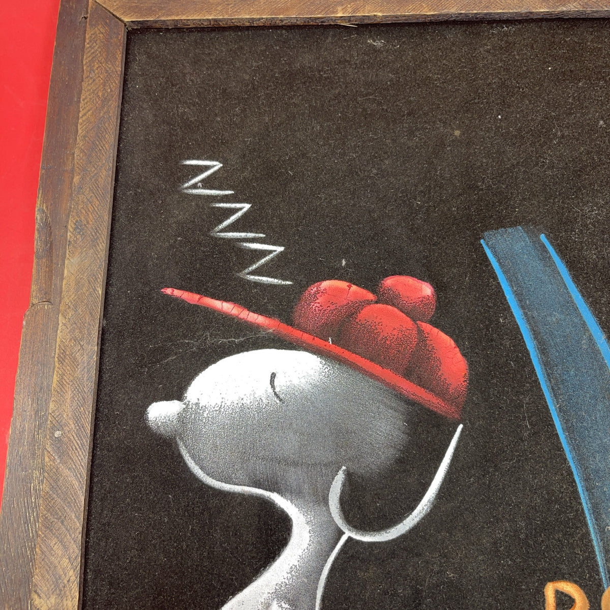 PEANUTS SNOOPY  Vintage Felt Painting 1980'S
