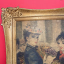 Vintage Wall Art Print Huldah Lady Portrait Mid Century  Wood Frame