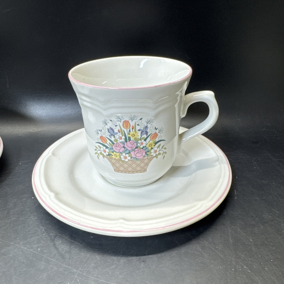 Sango Stoneware Chesapeake Set Of Cups (6pcs) And Saucers (3pcs)