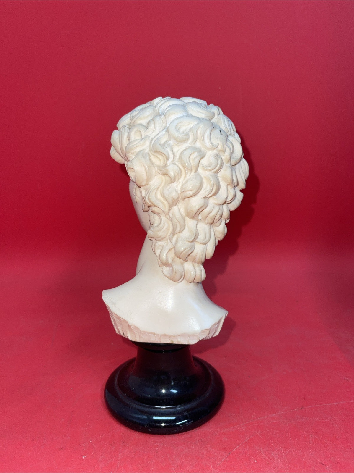 ANTIQUE G. RUGGERI DAVID BUST ON BASE MARBLE BASE