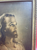 Jesus Christ Litho Print Framed Christian 1940’s  Vintage Warren Sallman 15”x12”