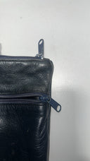 Vintage Leather Golf Pouch with Winged Ball and Clubs Embroidery