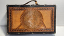 Vintage Leather Backgammon Set Folding Case - No Chips or Dice