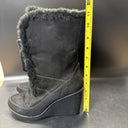 Route 66 Tawney Black Suede Look Wedge Heel Boots Women's Size 8.5M/ Used