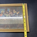 Jesus The Last Supper Picture A.P.Co.Chicago Religious With Wood Frame 15”x8”