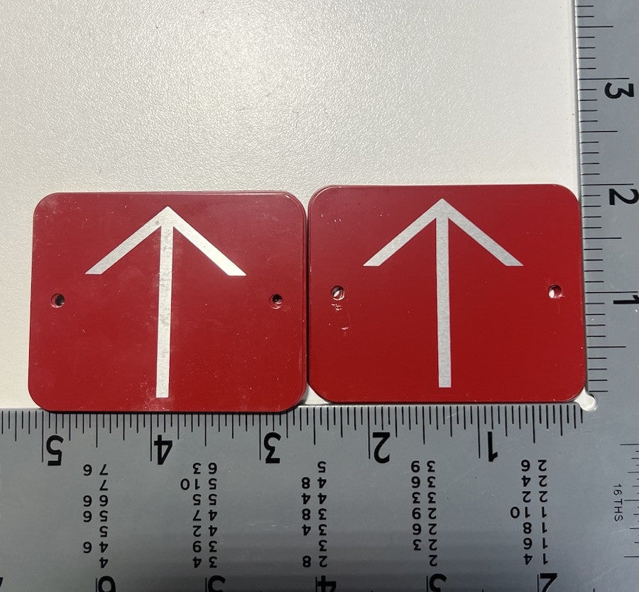 Pole Tag. Climb With Caution- DPM2A(Aluminum)2" H X 2.5" W  PK/45