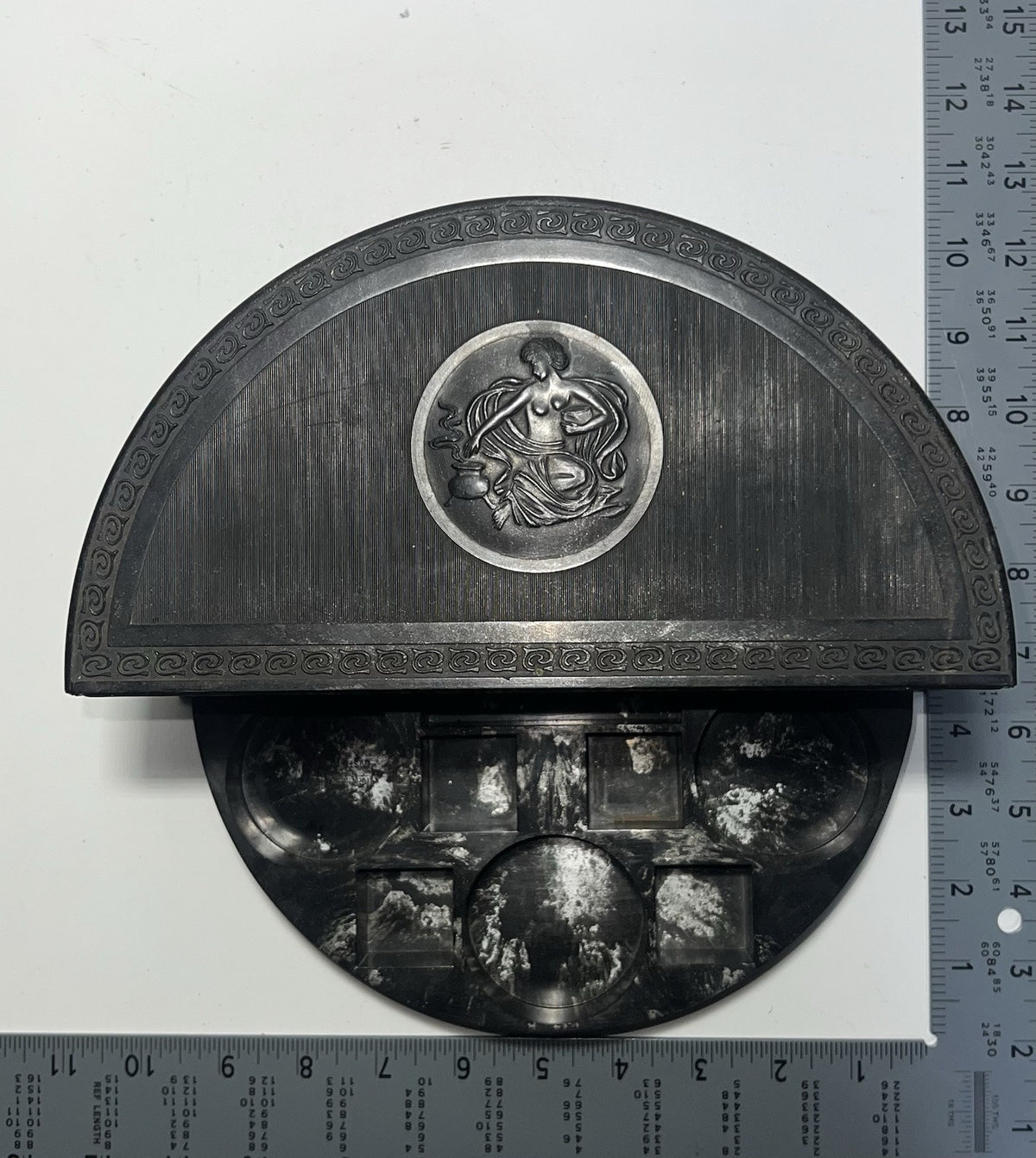 Vintage 1920s Art Deco Black Bakelite Compact Case – Rare Collectible