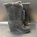 Route 66 Tawney Black Suede Look Wedge Heel Boots Women's Size 8.5M/ Used