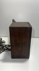 Antique 1920s Wooden Electrical Test Lamp – Porcelain Socket, Cloth Cord