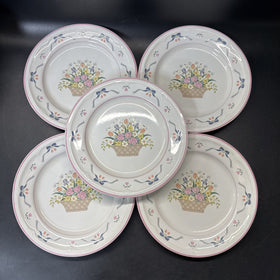 Sango Stoneware Chesapeake Plate 7.5”/ Set Of 5