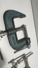 Large Lot 13 of Vintage & Modern C-Clamps -Adjustable, Heavy Duty, Various Sizes