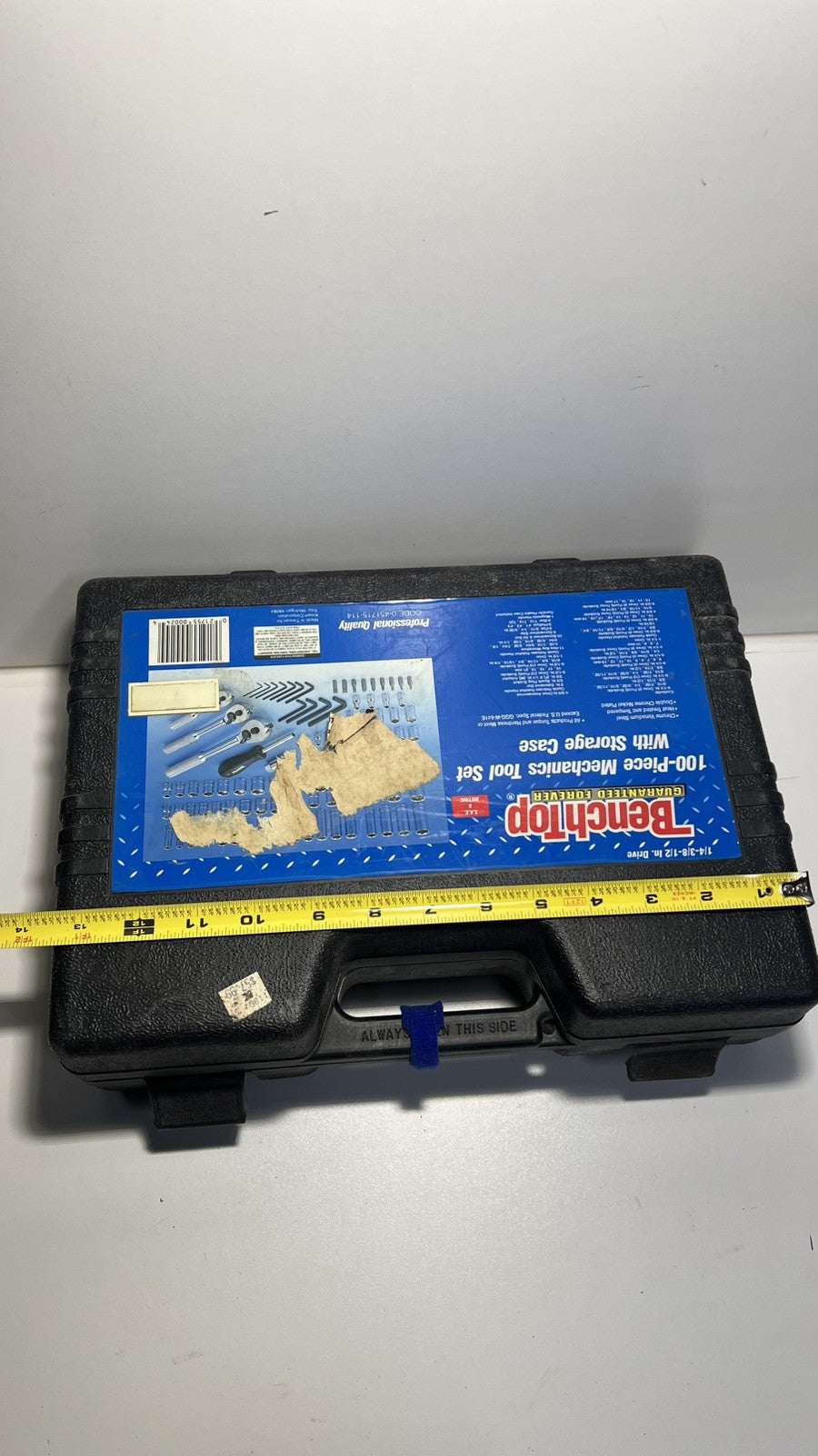 BenchTop 100-Piece Mechanics Tool Set. 1 Piece Lost