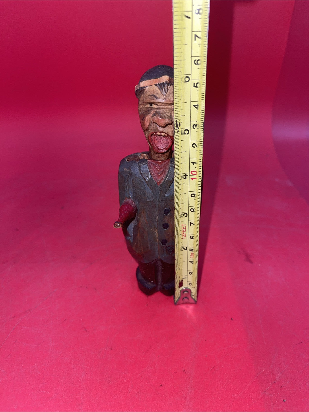 Vintage  Wood Hand Carved Bottle Opener Full Figure  Collectors