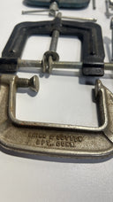 Large Lot 13 of Vintage & Modern C-Clamps -Adjustable, Heavy Duty, Various Sizes