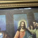 Jesus The Last Supper Picture A.P.Co.Chicago Religious With Wood Frame 15”x8”