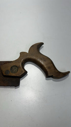Antique  Jackson Warranted Cast Steel Back Saw 12" Woodworking Shop