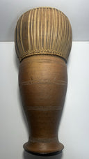 Vintage African Djembe Handheld Drum – Clay Body, Snakeskin Leather Percussion