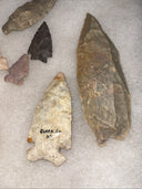 Native American Artifacts Lot 7 w/ Frame Arrowheads Collection 9”x7” Frame #23